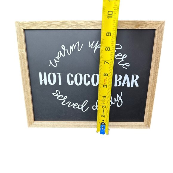 Hot Cocoa Bar Wall Sign 11x9 Rustic Chalkboard Look Daily Kitchen Decor Winter - Picture 10 of 11